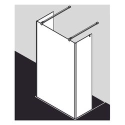 Kermi Walk-In XB Free FWA 2000x1500x18mm ESG Klar 8mm Silber Hochglanz Anschlag li... KERMI-XBFWA15020VPK 4051484579472 (Abb. 1)