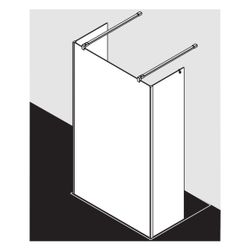Kermi Walk-In XB Free FWA 2000x1500x18mm ESG Klar 8mm Silber Hochglanz Anschlag li... KERMI-XBFWA15020VPK 4051484579472 (Abb. 1)