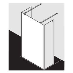 Kermi Walk-In XB Free FWA 2000x1500x18mm ESG Klar 8mm Silber Hochglanz Anschlag li... KERMI-XBFWA15020VPK 4051484579472 (Abb. 1)