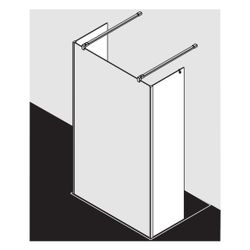 Kermi Walk-In XB Festfeld im Winkel FFW 2000x600x18mm ESG Klar 8mm Silber Hochglan... KERMI-XBFFW06020VAK 4051484432760 (Abb. 1)