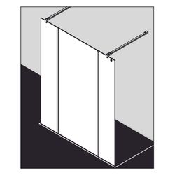 Kermi Walk-In XB Free FWA 2000x1500x18mm ESG Klar 8mm Silber Hochglanz Anschlag li... KERMI-XBFWA15020VPK 4051484579472 (Abb. 1)