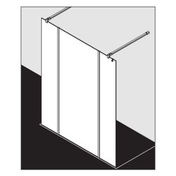 Kermi Walk-In XB Free FWA 2000x1500x18mm ESG Klar 8mm Silber Hochglanz Anschlag li... KERMI-XBFWA15020VPK 4051484579472 (Abb. 1)