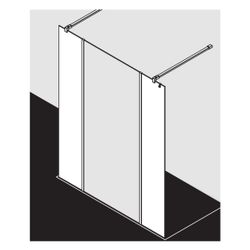 Kermi Walk-In XB Festfeld in Flucht WIH 2000x500x18mm ESG Klar 8mm Silber Hochglan... KERMI-XBWIH05020VPK 4051484410843 (Abb. 1)