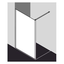Kermi Walk-In Wall Walk-In XB WDL 2000x1100x18mm ESG Klar 8mm Silber Hochglanz Ans... KERMI-XBWDL11020VAK 4051484493006 (Abb. 1)