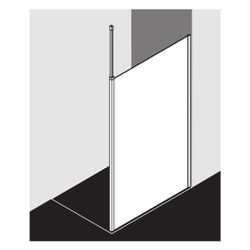 Kermi Walk-In Wall Walk-In XB WDR 2000x1600x18mm ESG Klar 8mm Schwarz Soft Anschla... KERMI-XBWDR160203PK 4051484648826 (Abb. 1)