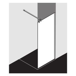 Kermi Walk-In Wall Walk-In XB WIA 2000x1400x18mm ESG Klar 8mm Silber Hochglanz Ans... KERMI-XBWIA14020VPK 4051484580119 (Abb. 1)