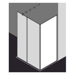 Kermi Walk-In Wall Walk-In XB WIW 2000x1200x18mm ESG Klar 8mm Silber Hochglanz Ans... KERMI-XBWIW12020VPK 4051484252788 (Abb. 1)