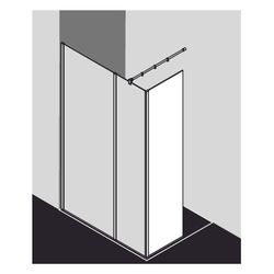 Kermi Walk-In XB Festfeld im Winkel FFW 2000x600x18mm ESG Klar 8mm Silber Hochglan... KERMI-XBFFW06020VAK 4051484432760 (Abb. 1)