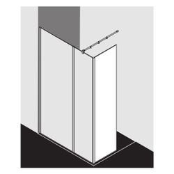 Kermi Walk-In XB Festfeld im Winkel FFW 2000x600x18mm ESG Klar 8mm Silber Hochglan... KERMI-XBFFW06020VAK 4051484432760 (Abb. 1)