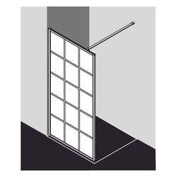 Kermi Walk-In Wall Walk-In XD WW1 2000x1400x25mm ESG Klar 8mm Schwarz Soft Anschla... KERMI-XDWW1140203PK 4051484949787 (Abb. 1)
