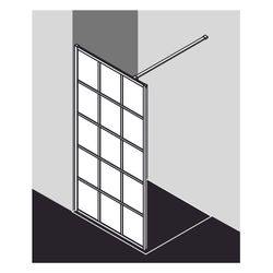Kermi Walk-In Wall Walk-In XD WW2 2000x1600x25mm ESG Klar 8mm Schwarz Soft Anschla... KERMI-XDWW2160203PK 4051484949947 (Abb. 1)