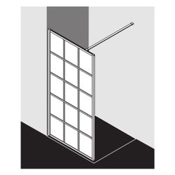 Kermi Walk-In Wall Walk-In XD WW2 2000x1600x25mm ESG Klar 8mm Schwarz Soft Anschla... KERMI-XDWW2160203PK 4051484949947 (Abb. 1)