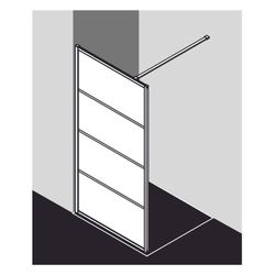 Kermi Walk-In Wall Walk-In XD WW3 2000x1200x25mm ESG Klar 8mm Schwarz Soft Anschla... KERMI-XDWW3120203PK 4051484950042 (Abb. 1)