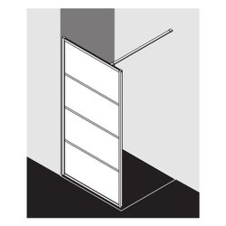 Kermi Walk-In Wall Walk-In XD WW3 2000x1200x25mm ESG Klar 8mm Schwarz Soft Anschla... KERMI-XDWW3120203PK 4051484950042 (Abb. 1)