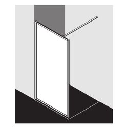 Kermi Walk-In Wall Walk-In XD WW4 2000x1200x25mm ESG Klar 8mm Schwarz Soft Anschla... KERMI-XDWW4120203PK 4051484950165 (Abb. 1)