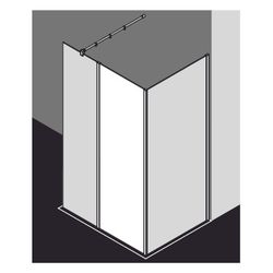 Kermi Walk-In XB Festfeld im Winkel FFW 2000x600x18mm ESG Klar 8mm Silber Hochglan... KERMI-XBFFW06020VAK 4051484432760 (Abb. 1)