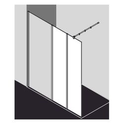 Kermi Walk-In XB Festfeld in Flucht WIH 2000x500x18mm ESG Klar 8mm Silber Hochglan... KERMI-XBWIH05020VPK 4051484410843 (Abb. 1)