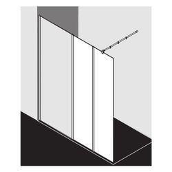 Kermi Walk-In XB Festfeld in Flucht WIH 2000x500x18mm ESG Klar 8mm Silber Hochglan... KERMI-XBWIH05020VPK 4051484410843 (Abb. 1)