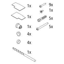 Kermi Montagekleinteile Set ZBI2014, Silber Mattglanz/Weiß, 2531663... KERMI-2531663 4051484921271 (Abb. 1)