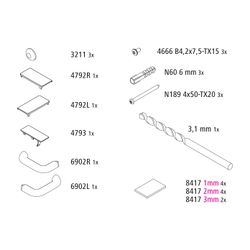 Kermi Montagekleinteile Set ZBLI047, Silber Hochglanz/Chrom, 2535850... KERMI-2535850 4051484927600 (Abb. 1)