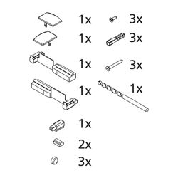 Kermi Montagekleinteile Set ZBV2003, Silber Mattglanz/Weiß, 2532037... KERMI-2532037 4051484921301 (Abb. 1)