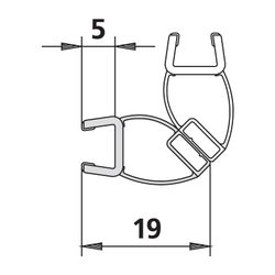 Kermi Magnetprofil x1, 1235 für Türflügel 6mm, 2010mm, passend bis Serienhöhe 2000mm, 60... KERMI-6025698 4051484930082 (Abb. 1)