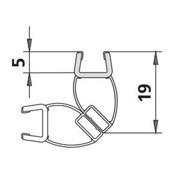 Kermi Magnetprofil x1, 1236 für Türflügel 6mm, 2010mm, passend bis Serienhöhe 2000mm, 60... KERMI-6025701 4051484930099 (Abb. 1)