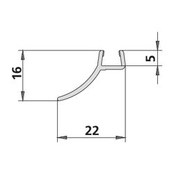 Kermi Wandabdichtung senkrecht x1, 1239, 2000mm, passend bis Serienhöhe 2000mm, 2534090... KERMI-2534090 4051484923176 (Abb. 1)