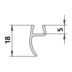 Kermi Glasabdichtung senkrecht x1, 1240, 2000mm, passend bis Serienhöhe 2000mm, 2534091... KERMI-2534091 4051484923183 (Abb. 1)