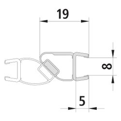 Kermi Magnetprofil x1, 1241, 2000mm, passend bis Serienhöhe 2000mm, 6025715... KERMI-6025715 4051484930129 (Abb. 1)