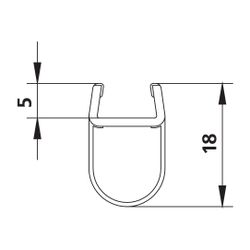 Kermi Glasabdichtung senkrecht x1, 1646, 2000mm, passend bis Serienhöhe 2200mm, 6031695... KERMI-6031695 4051484930181 (Abb. 1)