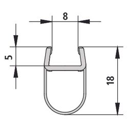Kermi Glasabdichtung senkrecht x1, 1646, 2000mm, passend bis Serienhöhe 2200mm, 6031695... KERMI-6031695 4051484930181 (Abb. 1)