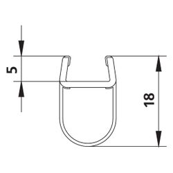 Kermi Glasabdichtung senkrecht x1, 1646, 2000mm, passend bis Serienhöhe 2200mm, 6031695... KERMI-6031695 4051484930181 (Abb. 1)