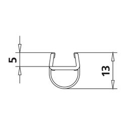 Kermi Glasabdichtung senkrecht x1, 1647, 2000mm, passend bis Serienhöhe 2000mm, 6031696... KERMI-6031696 4051484930198 (Abb. 1)