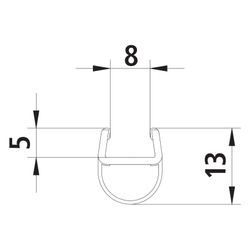 Kermi Glasabdichtung senkrecht x1, 1647, 2000mm, passend bis Serienhöhe 2000mm, 6031696... KERMI-6031696 4051484930198 (Abb. 1)