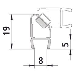 Kermi Magnetprofil x1, 1648, 2000mm, passend bis Serienhöhe 2000mm, 6032434... KERMI-6032434 4051484930235 (Abb. 1)