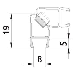 Kermi Magnetprofil x1, 1648, 2000mm, passend bis Serienhöhe 2000mm, 6032434... KERMI-6032434 4051484930235 (Abb. 1)