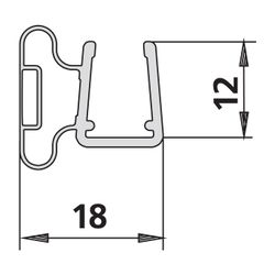 Kermi Magnetprofil x1, 1650, 2000mm, passend bis Serienhöhe 2000mm, 6031610... KERMI-6031610 4051484930174 (Abb. 1)