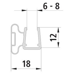 Kermi Magnetprofil x1, 1650, 2000mm, passend bis Serienhöhe 2000mm, 6031610... KERMI-6031610 4051484930174 (Abb. 1)