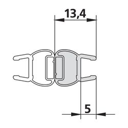 Kermi Magnetprofil x2, 3167, 2000mm, Transparent, passend für Serienhöhe 2000mm, 2539357... KERMI-2539357 4051484928638 (Abb. 1)