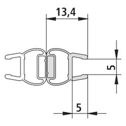 Kermi Magnetprofil x2, 3167, 2000mm, Transparent, passend für Serienhöhe 2000mm, 2539357... KERMI-2539357 4051484928638 (Abb. 1)