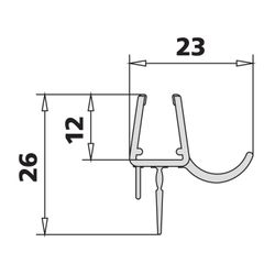 Kermi Dichtleiste PA 1601 8B x1, 3249, 985mm, mit Wasserabpralleffekt, 2534071... KERMI-2534071 4051484923114 (Abb. 1)