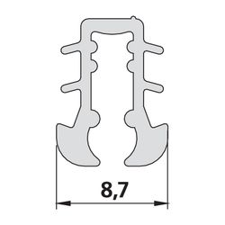 Kermi Glasabdichtung senkrecht x1, 4026, 12000mm, für 3-teilige Gleittür, passend bis Se... KERMI-2534101 4051484923282 (Abb. 1)