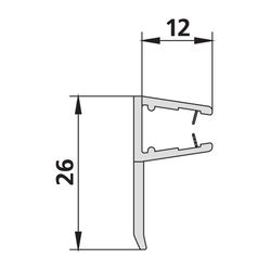 Kermi Glasabdichtung senkrecht x1, 4089, 2000mm, passend bis Serienhöhe 2000mm, 6025181... KERMI-6025181 4051484930075 (Abb. 1)
