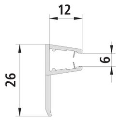 Kermi Glasabdichtung senkrecht x1, 4089, 2000mm, passend bis Serienhöhe 2000mm, 6025181... KERMI-6025181 4051484930075 (Abb. 1)