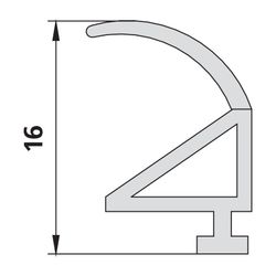 Kermi Anschlagdichtung senkrecht x1, 4220, 1967mm bis Serienhöhe 2000mm, 6002082... KERMI-6002082 4051484929901 (Abb. 1)