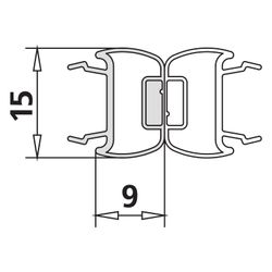 Kermi Dichtleiste 4600 06 x1, 4602, 2000mm, Magnetprofil 180 Grad, passend bis Serienhöh... KERMI-2534770 4051484924722 (Abb. 1)