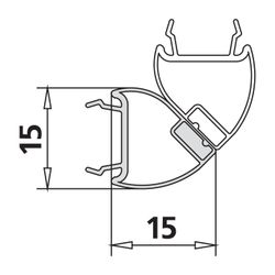 Kermi Magnetprofil 4719 22 L x1, 4603, 90 Grad links, 2000mm, für Eckeinstieg 2-teilig b... KERMI-2534971 4051484925576 (Abb. 1)