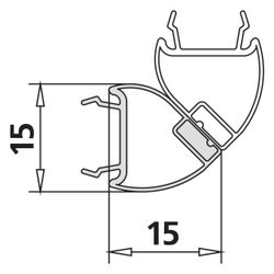 Kermi Magnetprofil 4719 22 L x1, 4603, 90 Grad links, 2000mm, für Eckeinstieg 2-teilig b... KERMI-2534971 4051484925576 (Abb. 1)