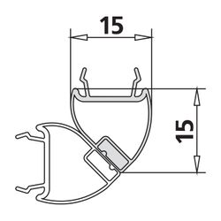 Kermi Magnetprofil 4719 23 R x1, 4604, 90 Grad rechts, 2000mm, für Eckeinstieg 2-teilig ... KERMI-2534972 4051484925583 (Abb. 1)